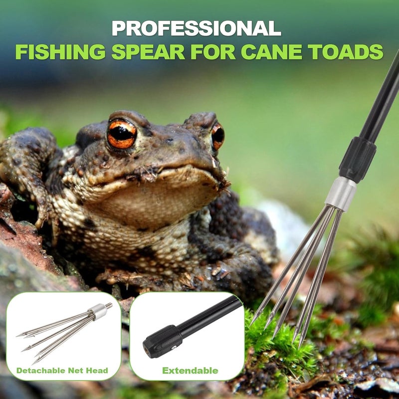 Smarkey Fishing Harpoon Spear Gig Gaff Fork Hook for Frog Cane Toad Bullfrogs Bufo Flounder Fish Mole Remove Trap Catching - Image 3